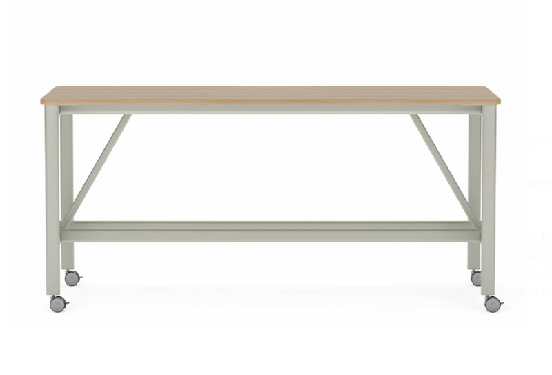 Collaborative Spaces™ 42"H Large Collaboration Table with Small Radius & Casters - 90"W x 36"D