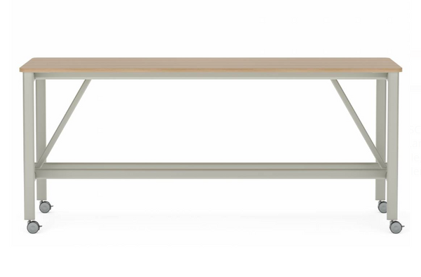 Collaborative Spaces™ 42"H Large Collaboration Table with Small Radius & Casters - 96"W x 36"D