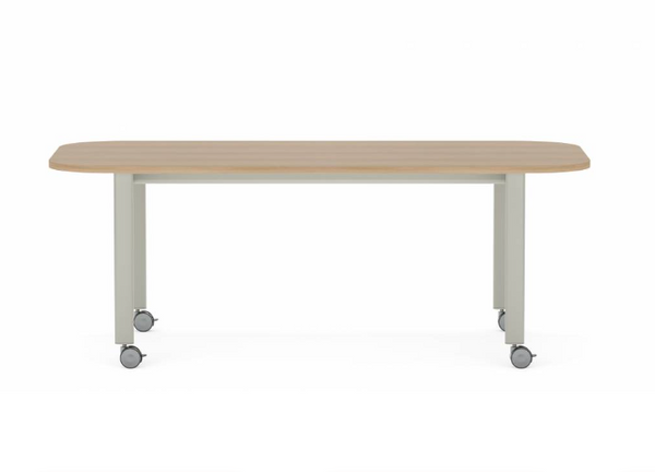 Collaborative Spaces™ 29"H Large Collaboration Table with Large Radius & Casters - 84"W x 42"D