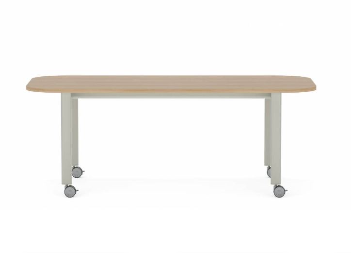 Collaborative Spaces™ 29"H Large Collaboration Table with Large Radius & Casters - 78"W x 42"D