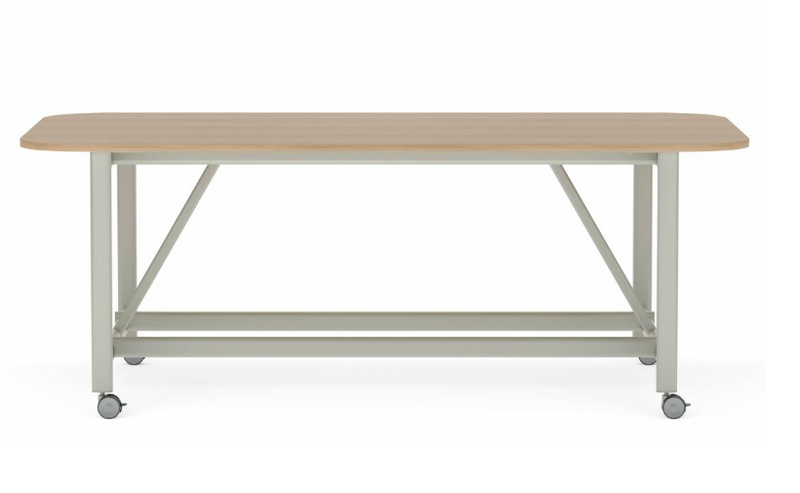 Collaborative Spaces™ 36"H Large Collaboration Table with Large Radius & Casters - 96"W x 48"D