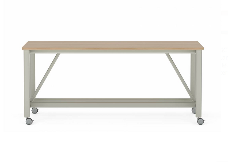 Collaborative Spaces™ 36"H Large Collaboration Table with Small Radius & Casters - 96"W x 48"D