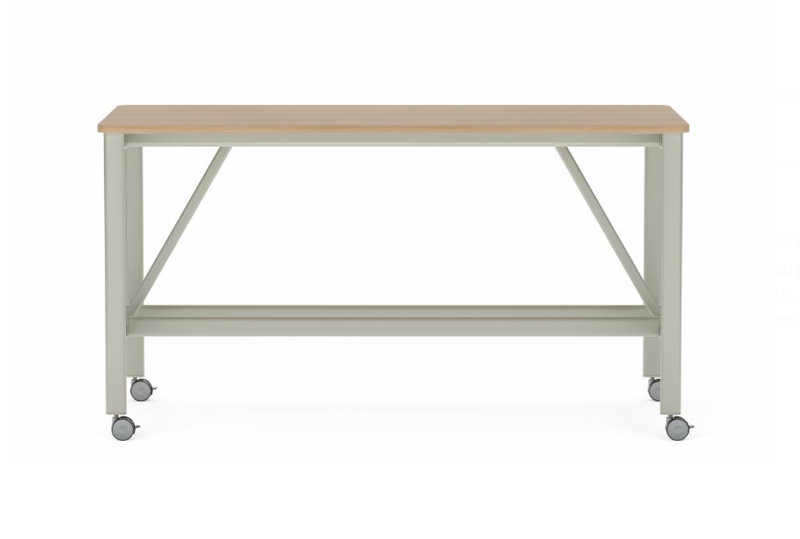 Collaborative Spaces™ 42"H Large Collaboration Table with Small Radius & Casters - 84"W x 42"D