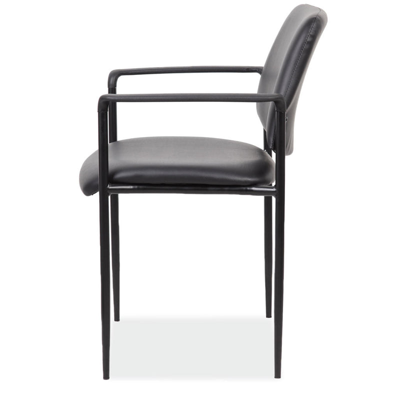 Levy Guest Stack Chair with Arms and Black Frame