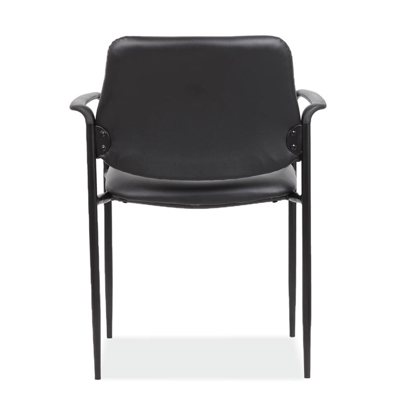 Levy Guest Stack Chair with Arms and Black Frame