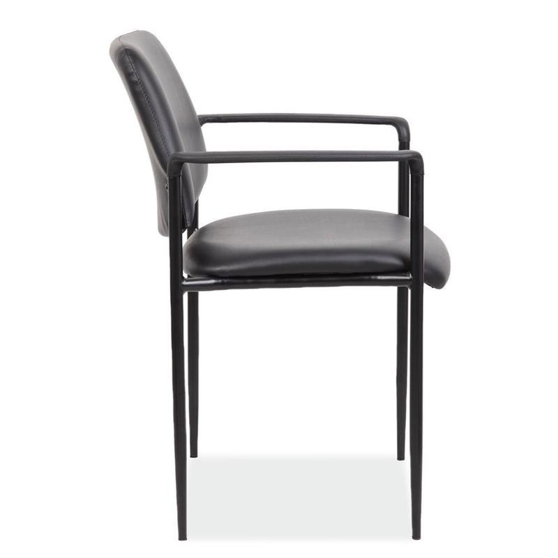 Levy Guest Stack Chair with Arms and Black Frame