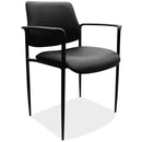 Levy Guest Stack Chair with Arms and Black Frame