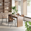 Loci 24"D x 84"W x 36"H Stained Wood Collaborative Counter Height Table