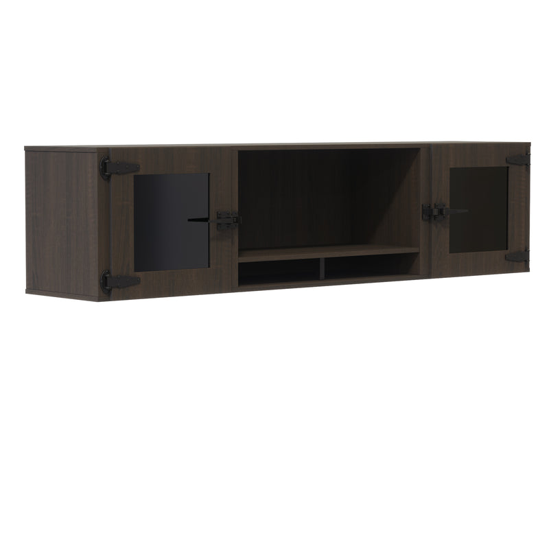 Mirella™ 72” Wall-Mounted Hutch with Glass Doors