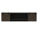 Mirella™ 72” Wall-Mounted Hutch with Sliding Wood Doors