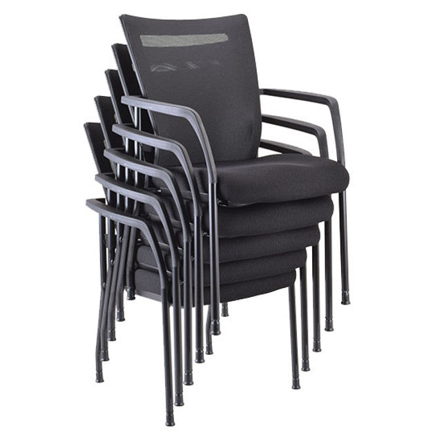 CoolMesh Mesh Back Stacking Chair with Fabric Seat