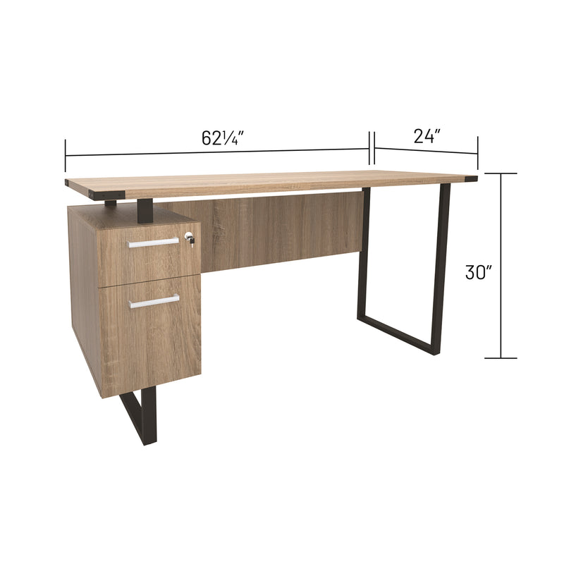 Mirella SOHO Desk with Built-In Pedestal