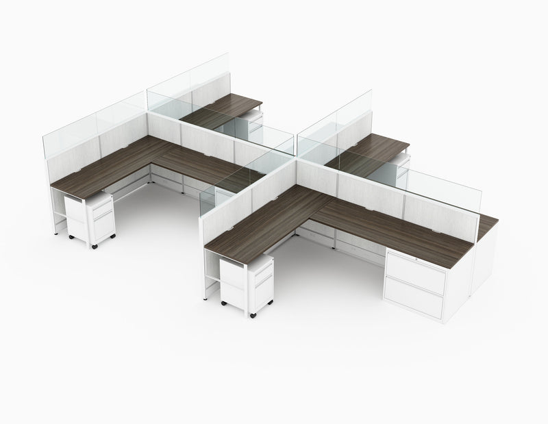 Compile 4 Person 54"H 6' x 8' Workstation Typical