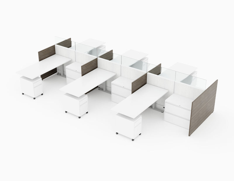 Compile 6 Person 54"H 6' x 6' Sit To Stand Workstation Typical