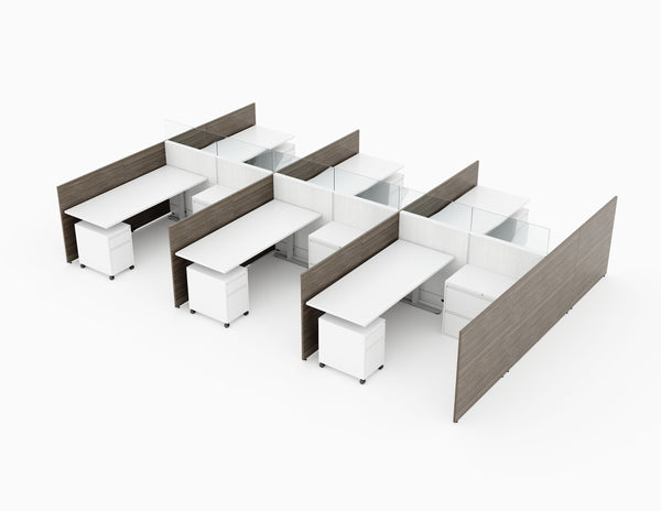 Compile 6 Person 54"H 6' x 6' Sit To Stand Workstation Typical