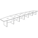 OS Laminate Expandable Boat Shaped Conference Table with Slab Base - 25.8'