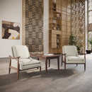 OS Mira Wood Arm Upholstered Lounge Chair