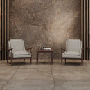 OS Mira Wood Arm Upholstered Lounge Chair