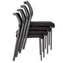 Oslo Mesh Back Armless Stacking Guest Chair with Black Frame