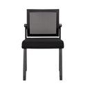 Oslo Mesh Back Armless Stacking Guest Chair with Black Frame