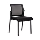 Oslo Mesh Back Armless Stacking Guest Chair with Black Frame