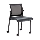Oslo Mesh Back Armless Stacking Guest Chair with Black Frame