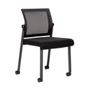 Oslo Mesh Back Armless Stacking Guest Chair with Black Frame