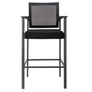 Oslo Mesh Back Stool with Arms and Black Frame