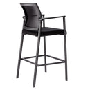 Oslo Mesh Back Stool with Arms and Black Frame
