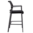 Oslo Mesh Back Stool with Arms and Black Frame