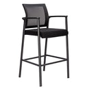Oslo Mesh Back Stool with Arms and Black Frame