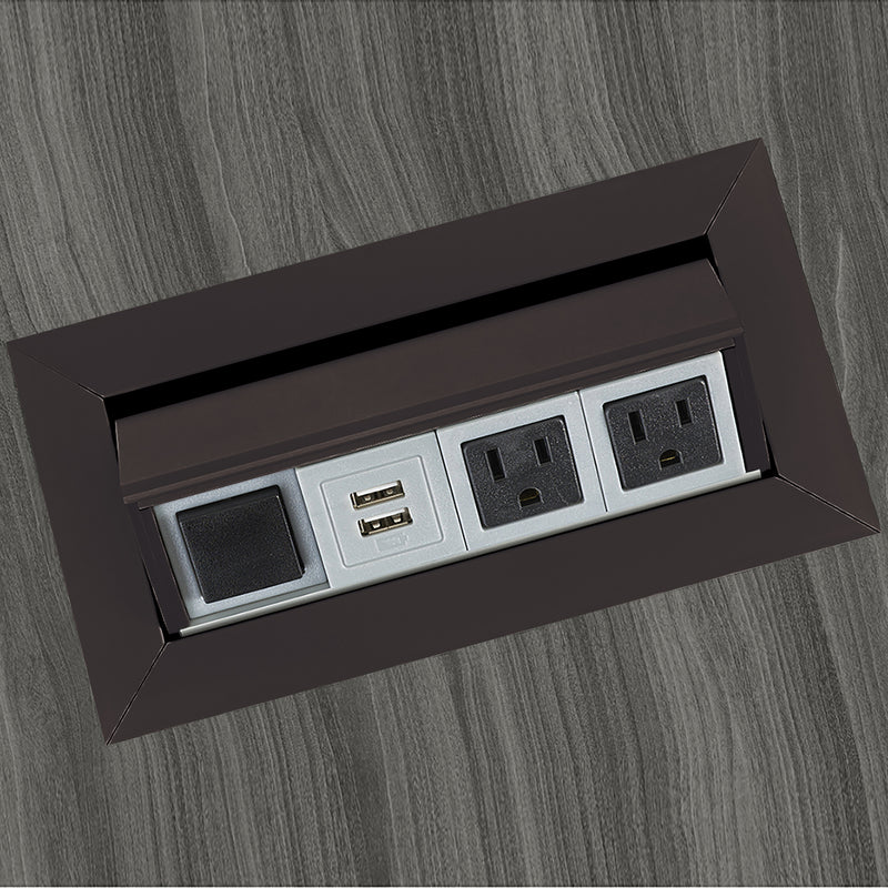 Power Module – 2 Power Outlets, 1 Data Outlet, USB Power