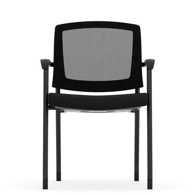 Parson Micro Mesh Back Side Chair with Arms - Antimicrobial Seat