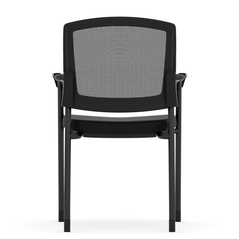 Parson Micro Mesh Back Side Chair with Arms - Antimicrobial Seat