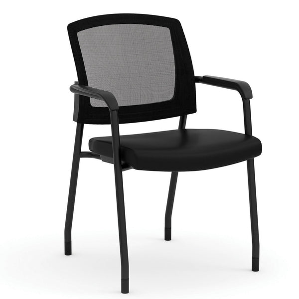 Parson Micro Mesh Back Side Chair with Arms - Antimicrobial Seat