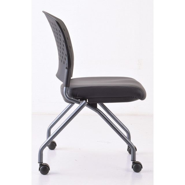 Perch Armless Nesting Chair with Casters & Titanium Frame