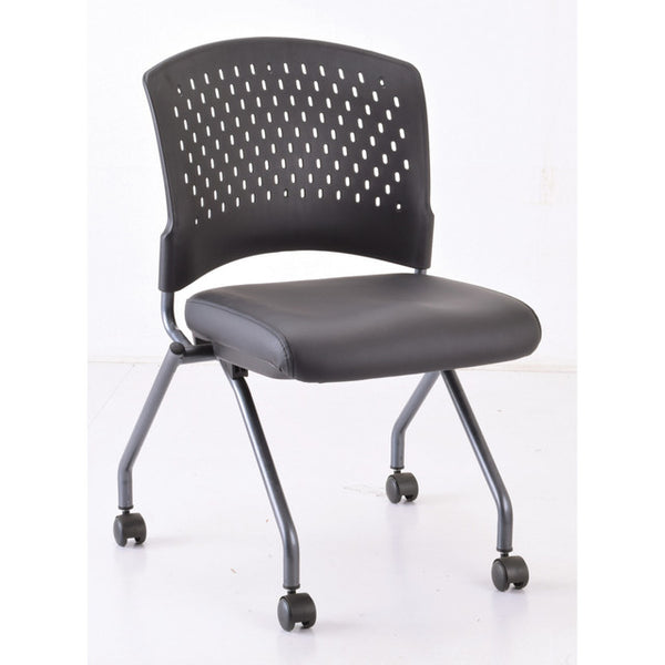 Perch Armless Nesting Chair with Casters & Titanium Frame