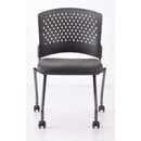 Perch Armless Nesting Chair with Casters & Titanium Frame