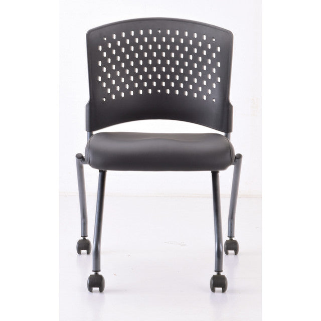 Perch Armless Nesting Chair with Casters & Titanium Frame