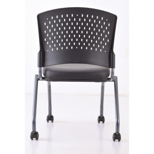 Perch Armless Nesting Chair with Casters & Titanium Frame