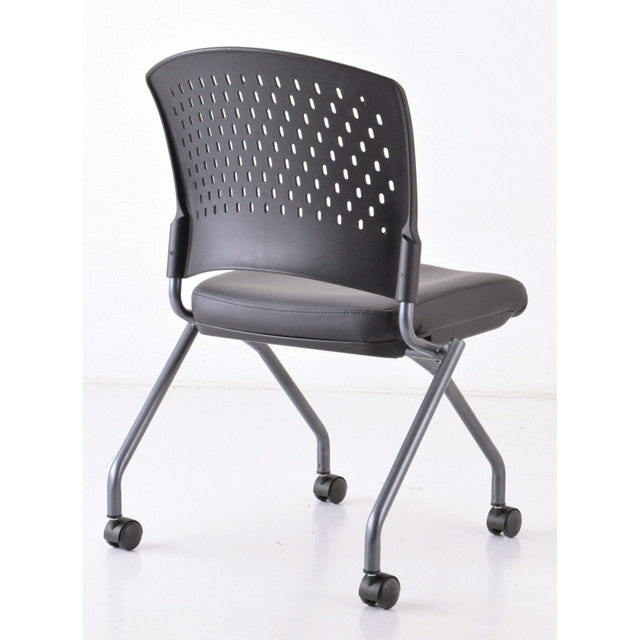 Perch Armless Nesting Chair with Casters & Titanium Frame