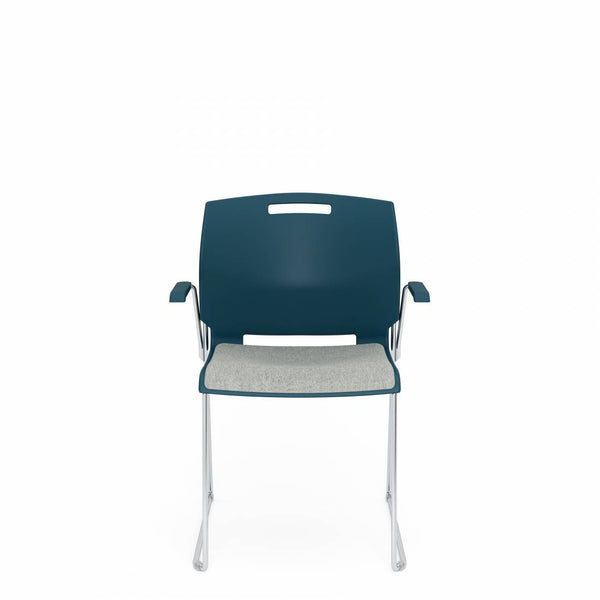 Popcorn™ Stacking Armchair with Upholstered Seat & Polypropylene Back