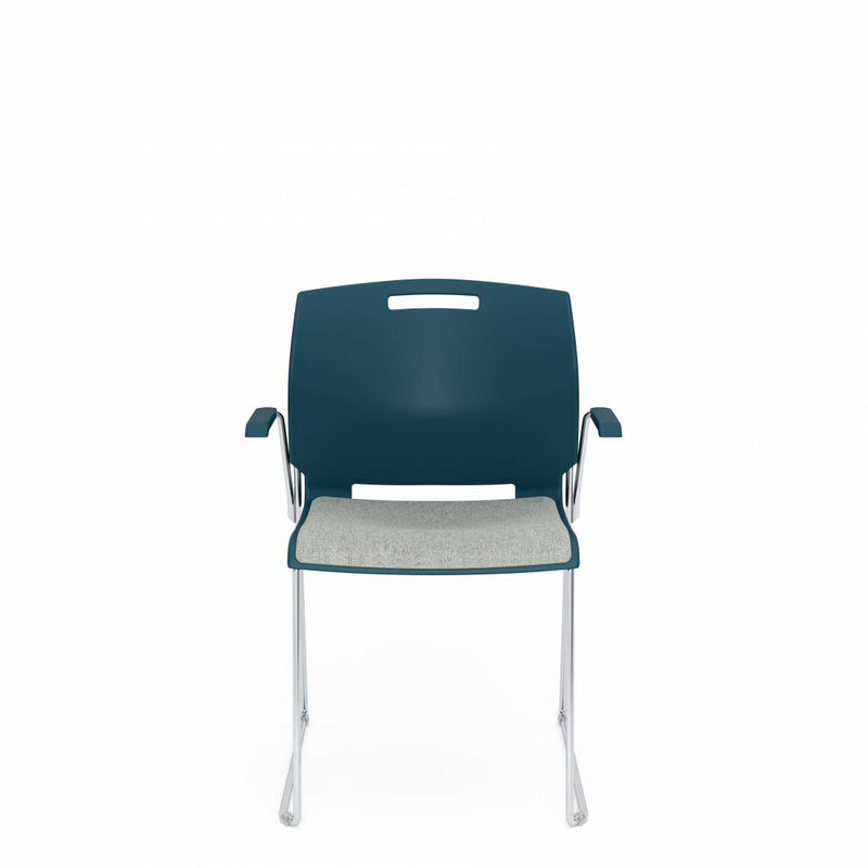 Popcorn™ Stacking Armchair with Upholstered Seat & Polypropylene Back