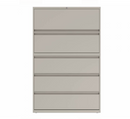 Prime™ 65.6"H Five Drawer Lateral File Cabinet, Posting Shelf, 42"W x 18"D - One Receding, Four Fixed Front