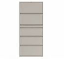Prime™ 69.6"H Five Drawer Lateral File Cabinet, Posting Shelf, 30"W x 18"D - Two Receding, Three Fixed Front