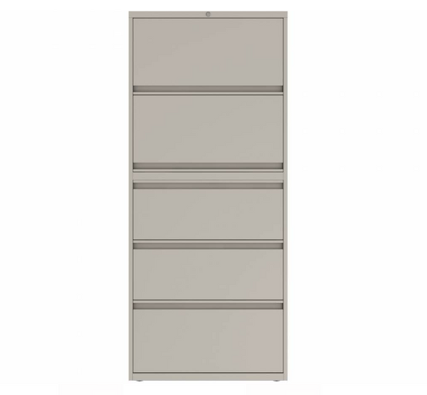 Prime™ 69.6"H Five Drawer Lateral File Cabinet, Posting Shelf, 30"W x 18"D - Two Receding, Three Fixed Front