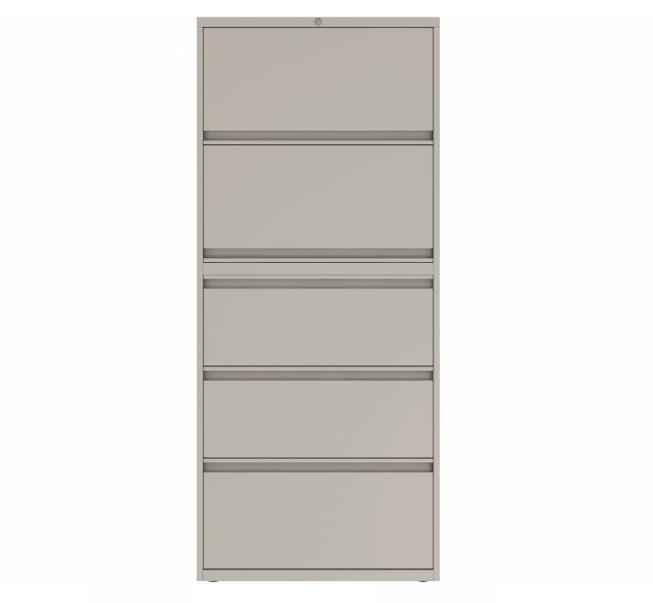 Prime™ 69.6"H Five Drawer Lateral File Cabinet, Posting Shelf, 30"W x 18"D - Two Receding, Three Fixed Front