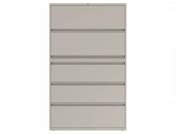 Prime™ 69.6"H Five Drawer Lateral File Cabinet, Posting Shelf, 42"W x 18"D - Two Receding, Three Fixed Front