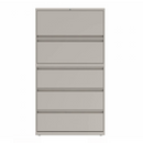 Prime™ 65.6"H Five Drawer Lateral File Cabinet, 36"W x 18"D - One Receding, Four Fixed Front