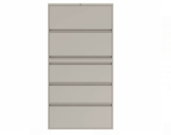 Prime™ 69.6"H Five Drawer Lateral File Cabinet, 36"W x 18"D - Two Receding, Three Fixed Front